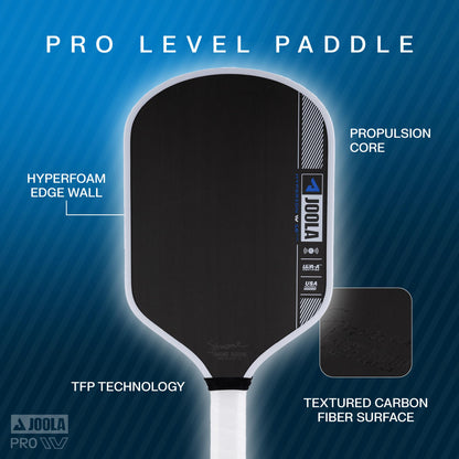JOOLA Simone Jardim Hyperion Pro IV 16mm Pickleball Paddle - Tech Flex Power - Aero Curve for Swing Speed - Propulsion Core Increases Power & Touch - UPA-A Certified - USAP Approved - NFC Chip