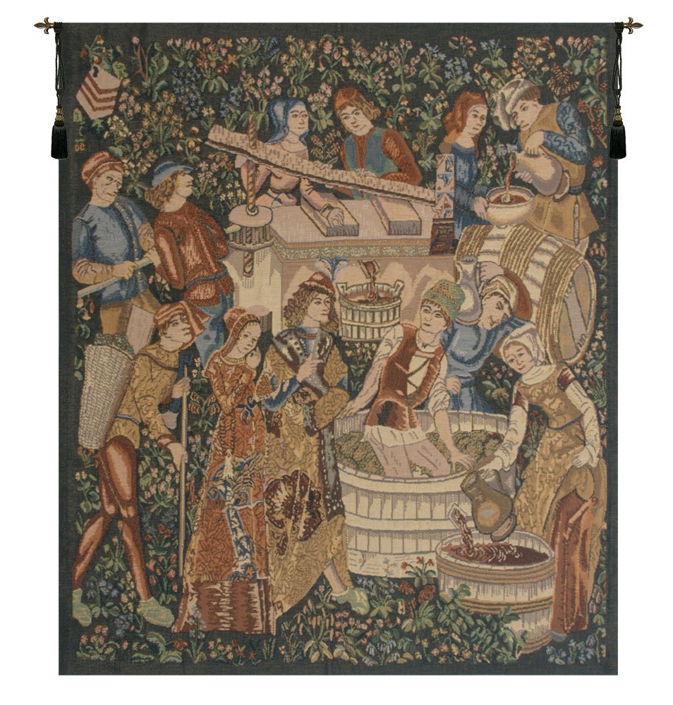 C Charlotte Home Furnishings Inc Vendages Left Side (Rust) Belgian Tapestry Wall Hanging | Viscose Cotton and Polyester Blend Wall Art | 42 in. x 34 in | Home Decor Accents