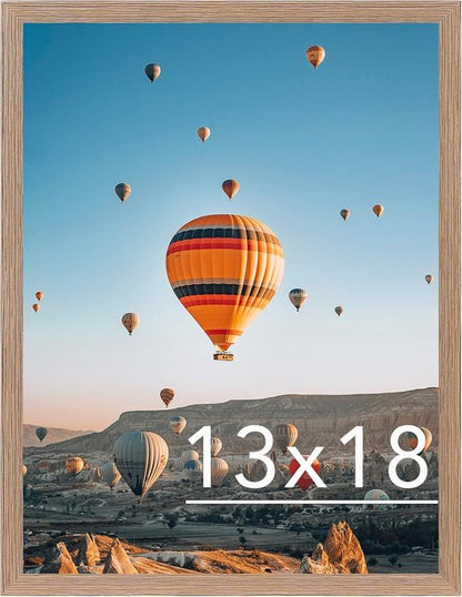 JCJMY 13x18 Rustic Brown Picture Frame - Versatile Wall Hanging for Horizontal & Vertical Photos