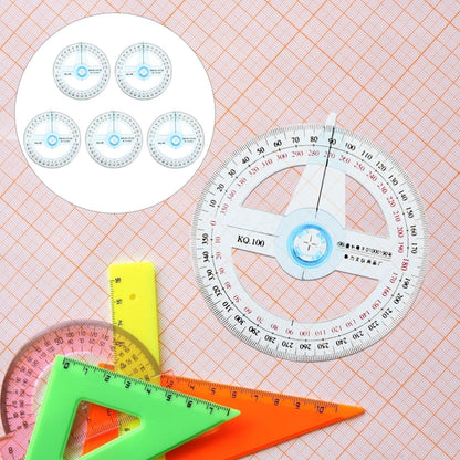 iplusmile 10 Pcs 360 Degree Circle Protractor with Swing Arm 4 Inch Plastic Angle Finder Measuring Ruler for School Geometry Drafting and Woodworking Classroom Bulk Sky Blue