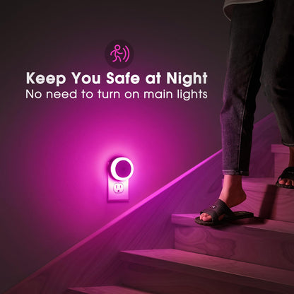 Briignite LED Baby Night Lights Plug into Wall [4Pack], Nightlight with Light Sensors for Kids Room, Bathroom Stair Lights, Hallway Light, Warm White