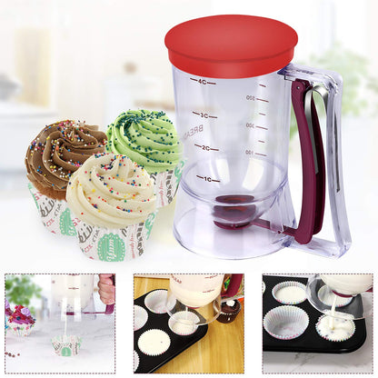 BBSTARZ Batter separator Cupcakes Pancakes Cookie Cake Waffles Batter Dispenser cookie separator batter Cream Speratator Cup Measuring Baking Tools (Purple+red)