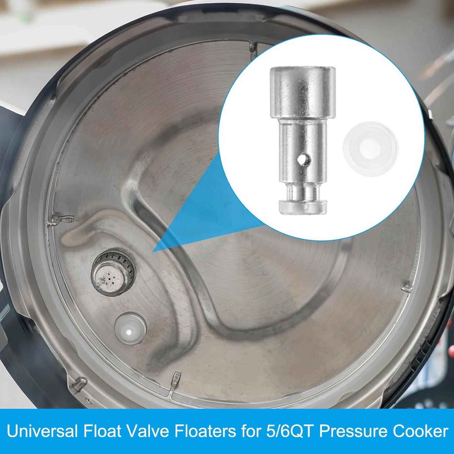 uxcell Pressure Cooker Float Valve Kit, 1 Set Black Steam Sealing Rings Silicone Gasket for 5/6QT Pressure Cooker