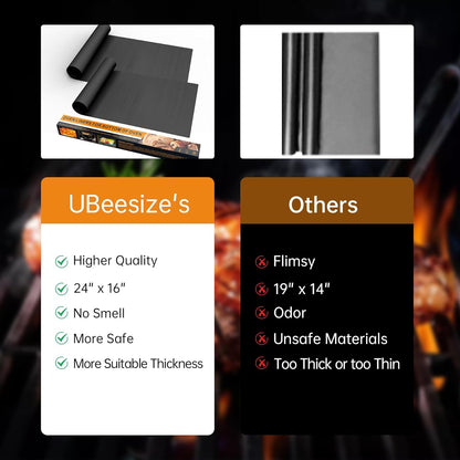 UBeesize 4 Pack Large Oven Liners, 16x24 Inch Heavy Duty Non Stick Teflon Mats for Ovens