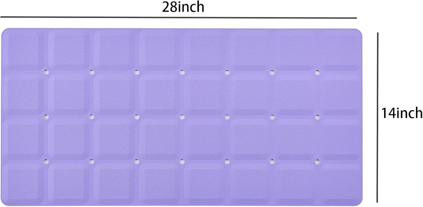 28-inch 14-inch) Webos Foldable Non Slip Silicon Bath Mat Bathtub mat Shower mats no Suction Cups for Textured Tub