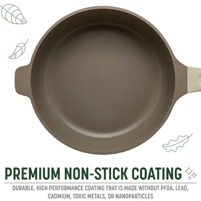 Goodful All-in-One Pan, Multilayer Nonstick, High-Performance Cast Construction, Multipurpose Design Replaces Multiple Pots and Pans, Dishwasher Safe Cookware, 11-Inch, 4.4-Quart Capacity, Linen