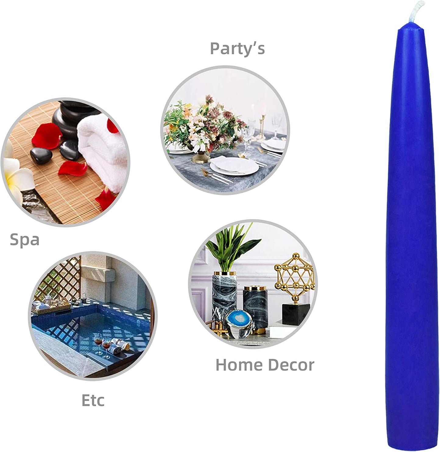 Zest Candle 12-Piece Taper Candles, 6-Inch, Blue