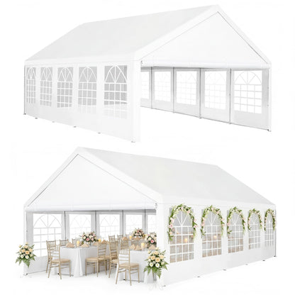 ADRERIC 16x32 Party Tent Heavy Duty White Canopy Large Outdoor Event Shelter with Removable Sidewalls, Waterproof Gazebo for Wedding, Backyard, Parties