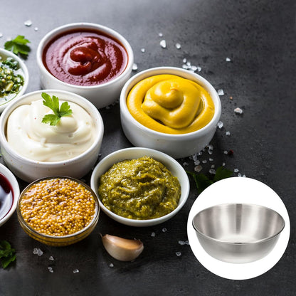 uxcell 4pcs Stainless Steel Sauce Dishes, Metal Serving Bowls for Sauces, Rice, Ice Cream
