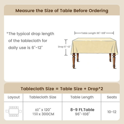 Simple&Opulence Natural Linen Tablecloth for Rectangle Tables-60×120 Inch, 100% Linen Farmhouse Tablecloth for 10-12 Seat Dining Table, Stonewashed Extra Large Tablecloth for Banquet, Dinner, Wedding