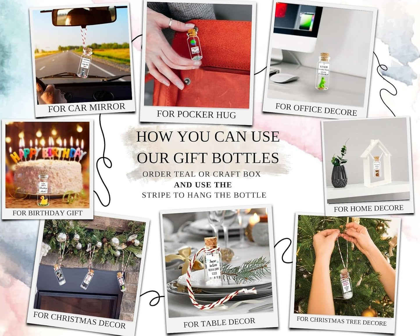 Kseniya Revta Anniversary Gift for Her & Him, Romantic Message in Bottle I Love You Gifts in Teal Box
