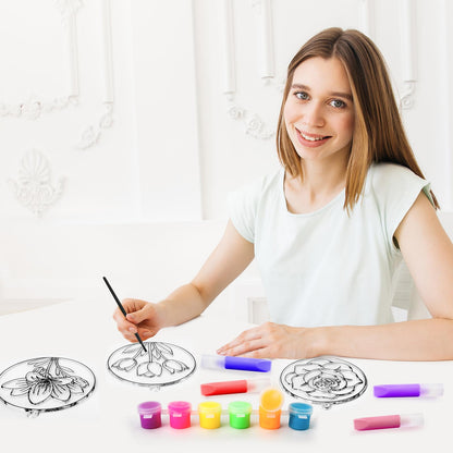 Nlicrst 32 Sets Flower DIY Sun Catcher Crafts Decorations, Sun Catcher Kits for Adults Window Art, Suncatcher Paint DIY Craft Kits for Kids Classroom Decorations