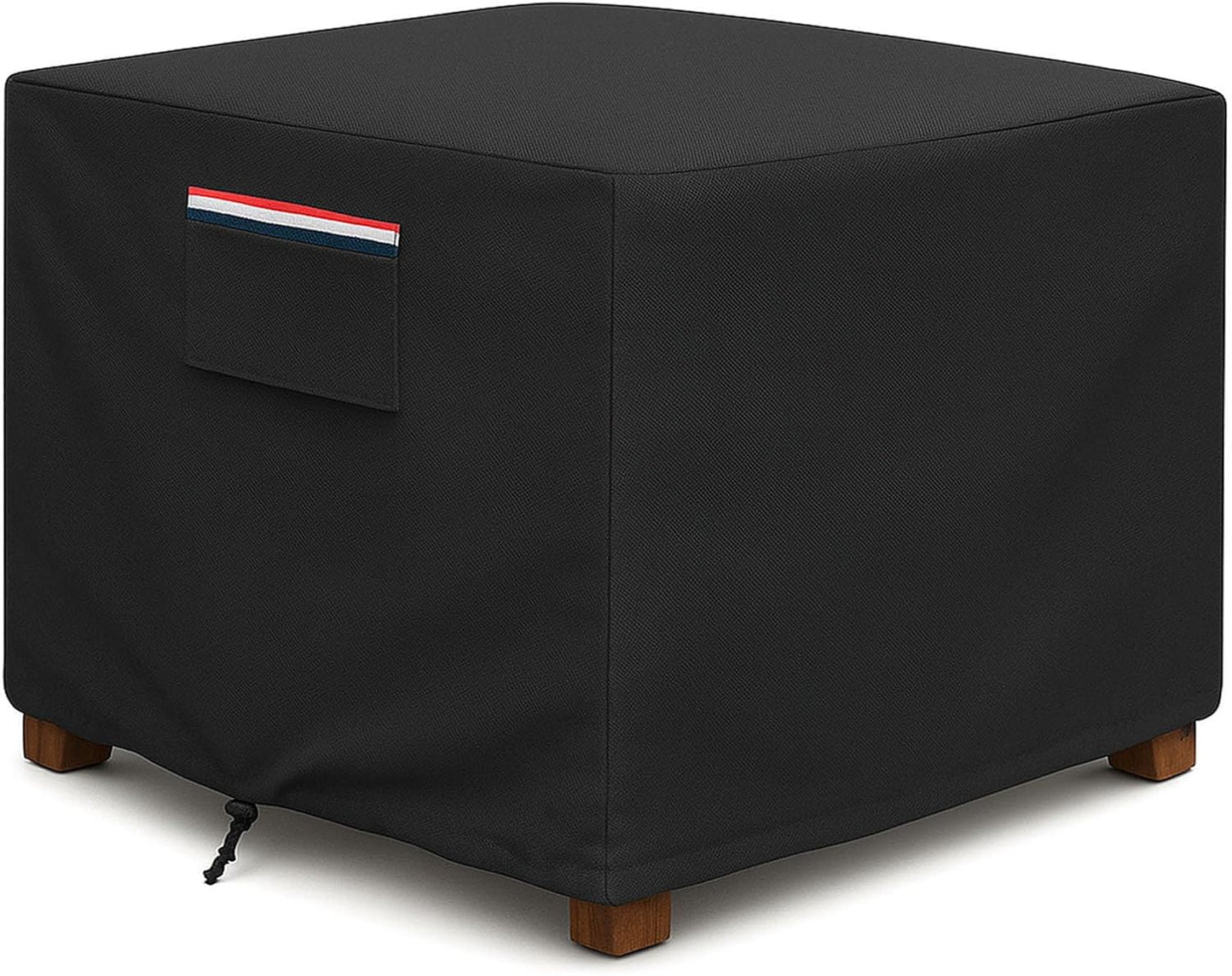 Yagvany 600D 25 25 18 Inch, Square Waterproof Patio Ottoman Cover, Heavy Duty Outdoor Furniture Cover with Windproof