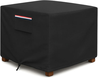 Yagvany 600D 25 25 18 Inch, Square Waterproof Patio Ottoman Cover, Heavy Duty Outdoor Furniture Cover with Windproof