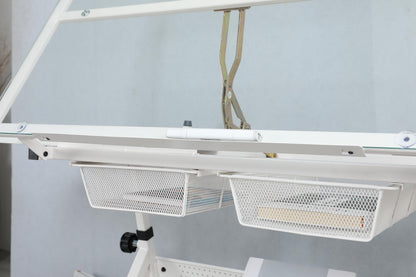 GOWE White Adjustable Tempered Glass Drafting Printing Table with Chair