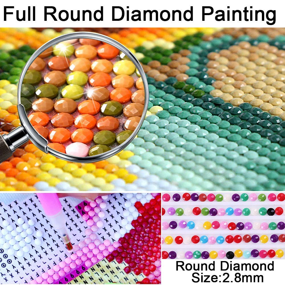 DIZAKIM 6 Pack Diamond Painting Kits for Adults,Full Round Diamond Diamond Painting Landscape Tree DIY 5D Diamond Art Craft Home Wall Decor Gift (12x16 Inch)