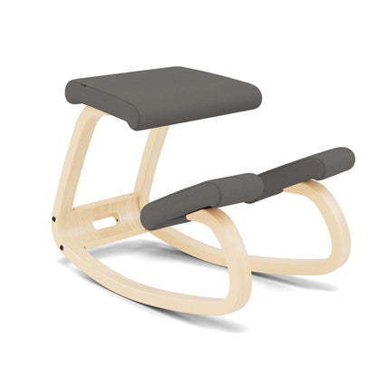 Varier Variable Natural/Grey Ergonomic Office Kneeling Chair for Desk for Desk – Back Pain Relief, Rocking Seat for Home, Study & Posture Support – 10 Year Limited Warranty
