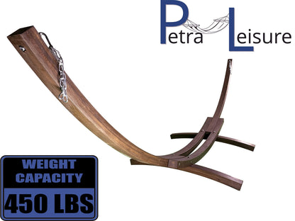 Petra Leisure 14 Ft. Wooden Arc Hammock Stand. 450 LB Capacity. Coffee Stain Finish