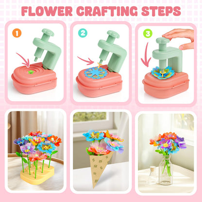 beefunni Flower Bouquet Craft Kit, DIY Crafts Toys for Kids Ages 4-8, Educational Flower-Making Toy for Toddler, Arts & Crafts for Toddler Girl, Birthday Gift for 4 5 6 7 8+ Year Old Girls and Boys