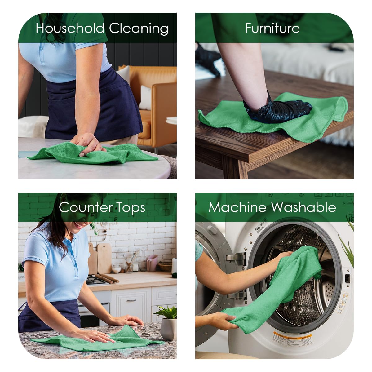 Avalon Towels Microfiber Cleaning Cloths (Value Pack of 36) - Size 16 x 16 Inches, Highly Absorbent Cleaning Rags, Lint Free, Reusable and Washable, Microfiber Towels for Cars