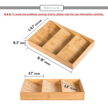 Sansnow 3-Tier Bamboo Drawer Spice Rack Wooden Kitchen Cabinet Spice Organizer Spice Jar Holder, Medicine/Health Care/Vitamin Bottles Storage Rack (Pre-Measure Drawer Dimensions), 1 Pack Drawer Rack