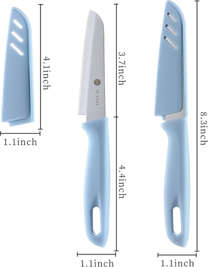 8 Piece Paring Knife Set, 4PCS Paring Knives & 4PCS Knife Sheath, Ultra Sharp German Steel Kitchen Knives