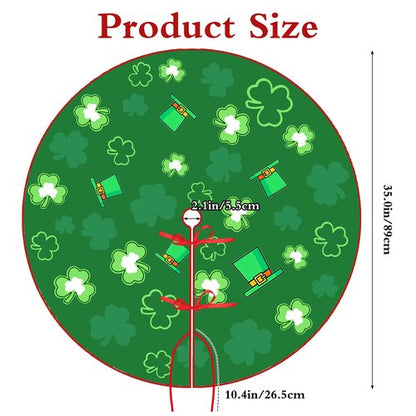 Avxdbr St Patricks Day Reversible Tree Skirt 35 Inch Valentine Tree Skirts Double Sided Plush Christmas Tree Skirt Heart Shamrock Holiday Party Decorations
