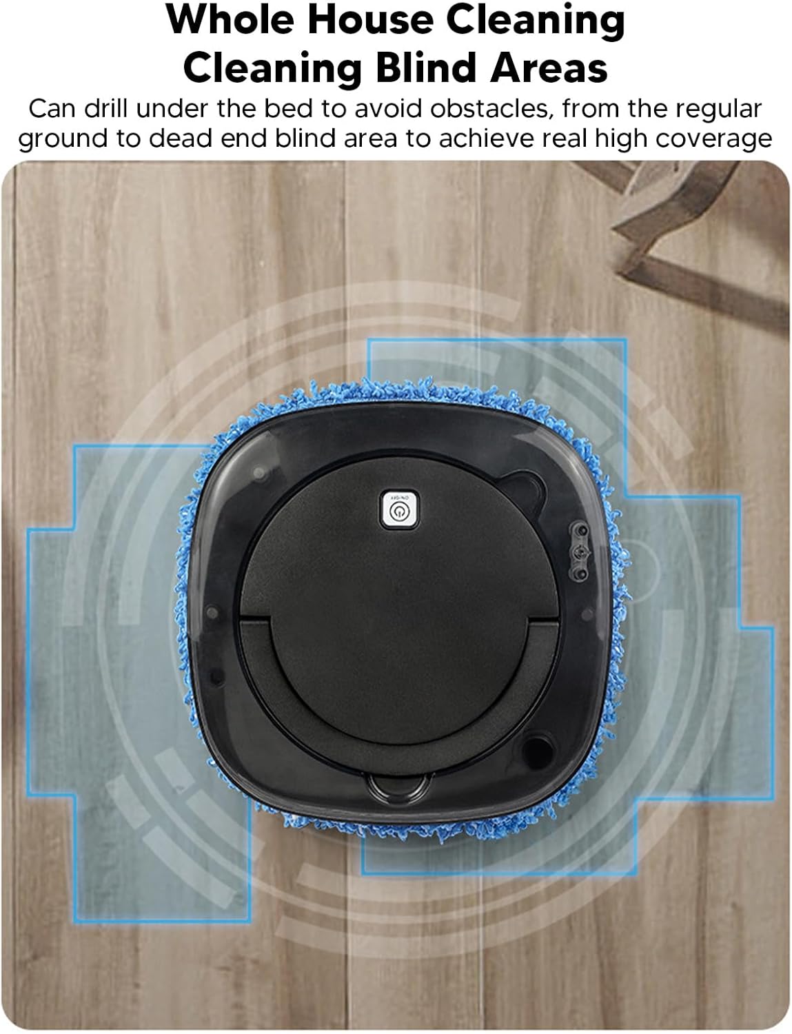 HURRISE Automatic Floor Mopping Robot, Mopping Robot with Water, Vacuum and Mop Cleaning Robot for Pet Hair, Hardwood