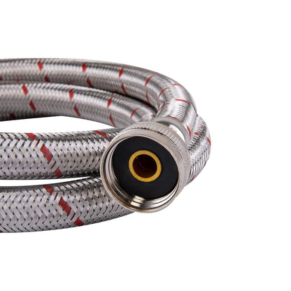 Hausen 48-Inch Stainless Steel Washing Machine Connector, 4 Feet Elbow Supply Line, 1-Pack
