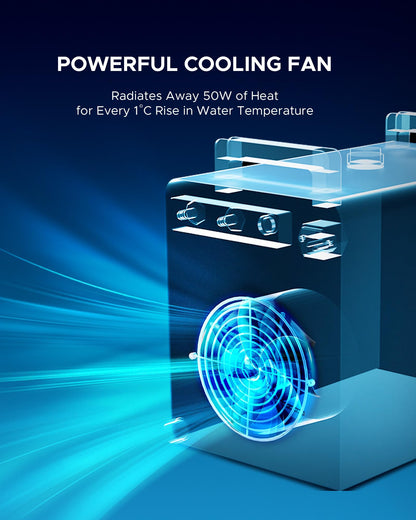 OMTECH 9L Industrial Water Chiller 2.6gpm CW-3000 Water Cooler for 40W K40 CO2 Laser Engraving & Cutting Machines, Water Cooling System Radiates 50W of Heat per Degree C