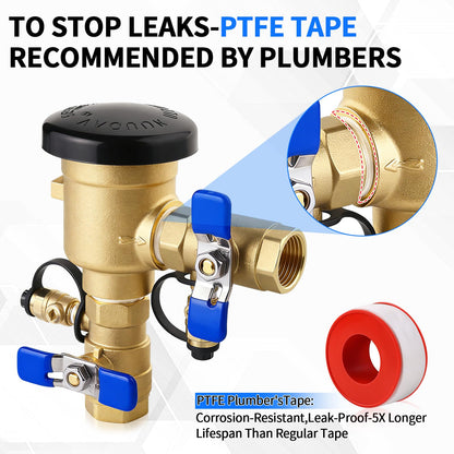 Boltigen 3/4 inch Pressure Vacuum Breaker Assembly for 720A-3/4'' Heavy Duty Brass Sprinkler Backflow Preventer Valve, MAX 400PSI & Anti-Siphon Protection, for Irrigation & Industry Non-Potable System