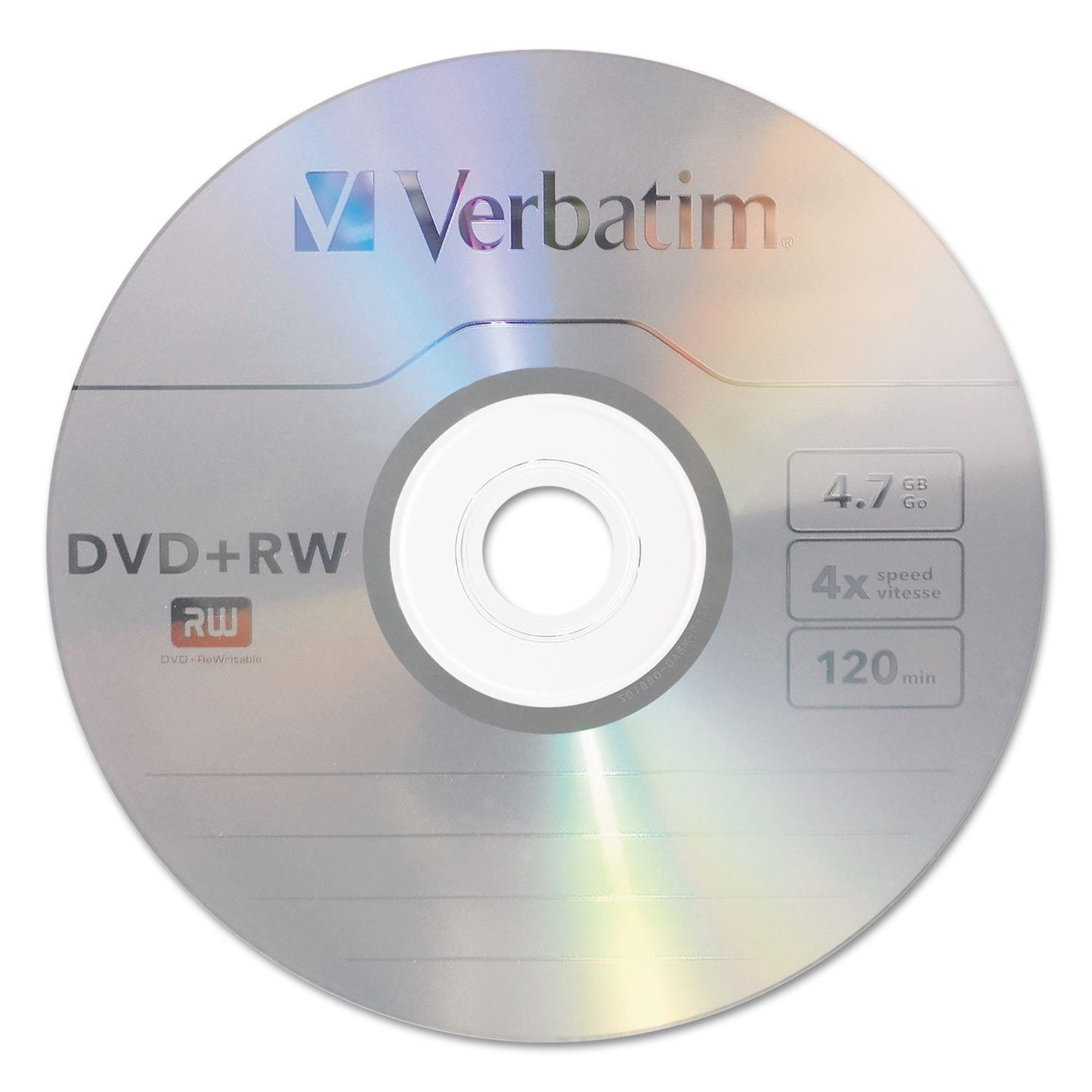 Verbatim DVD+RW Blank Discs 4.7GB 4X Recordable Discs - 30pk Spindle 94834,Silver