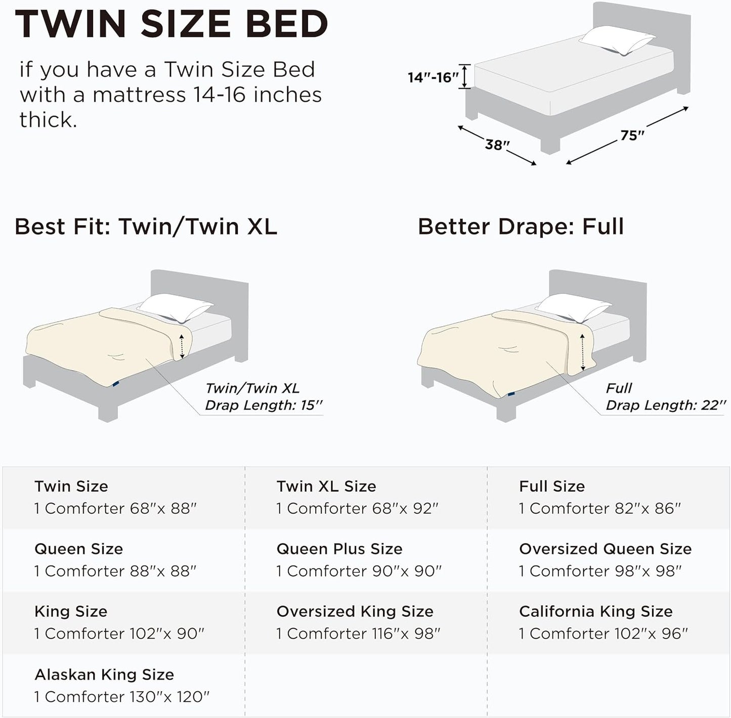 Bedsure Comforter Duvet Insert - Twin Size All-Season Quilted Down Alternative Bedding | GentleSoft, Burnt Orange 88 x 68 Inches