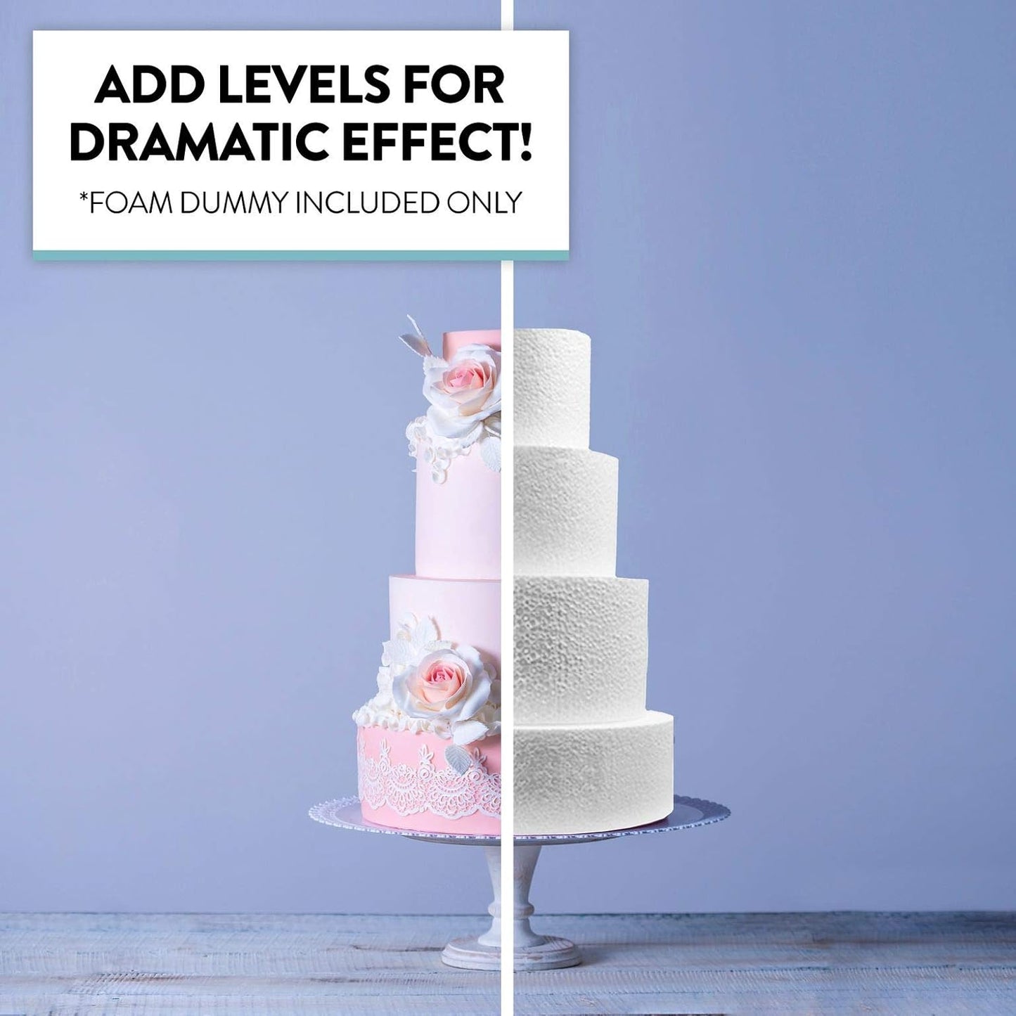 14 6 Inch Dummy Global Sugar Art x Cake Styrofoam Fake Cake for Decorating, Display & Practice
