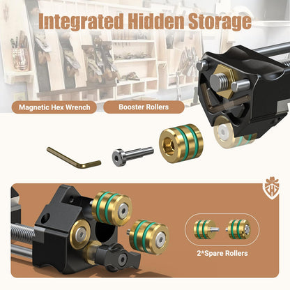 HONGDUI HD34 Honing Guide, Chisel Sharpening Jig for Chisels and Planes (0.1"-3.2") with 4 Brass Rollers & Storage Case, Professional Chisel Woodworking Tool