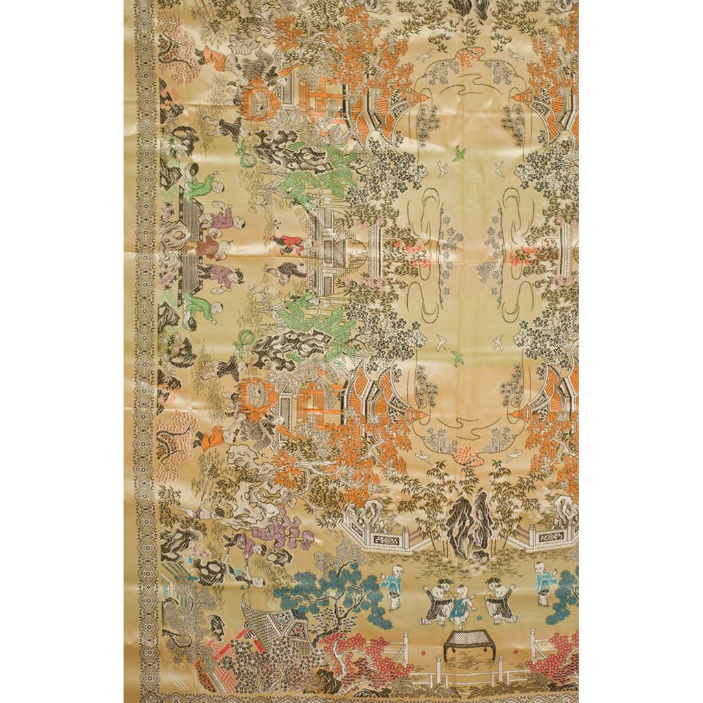 ChinaFurnitureOnline Chinese Silk Embroidered 100 Children at Play Tapestry