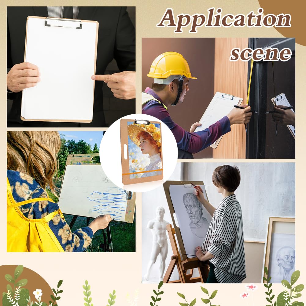 MAYJOYDIY 17"x13" Drawing Board with Handle Portable Sketch Board with Adjustable Clip & Rubber Bands Artist Clipboard Easel for Adults Classroom Studio Drafting Painting Supplies