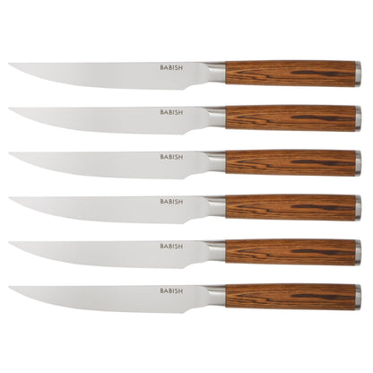 Babish High-Carbon 1.4116 German Steel 15 Piece Full Tang Forged Cutlery Kitchen Knife Block Set - Dark Pakka Wood Handle