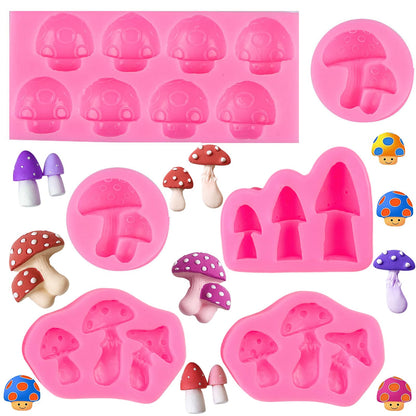Mushroom Chocolate Molds, Mushroom Shaped Silicone Molds, Cute Candy Vegetable Fondant Molds, Cake Candy Chocolate Polymer Clay, Gummy, Crafting Projects Cupcake Topper Decor