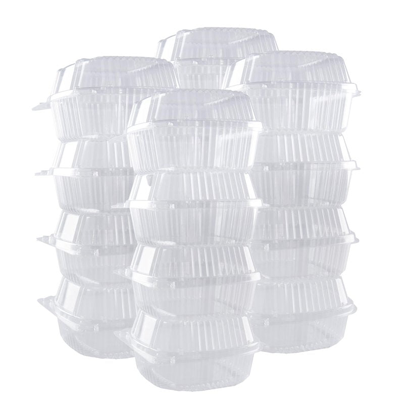 O’Creme Bakeable Plastic Mini Cake Pan with Container - Baking Pan With Non-Stick Silicone - Reusable Mold For Baking and Much More - and Clear Snap-Closure Container - 50 Cake Pans + 50 Containers
