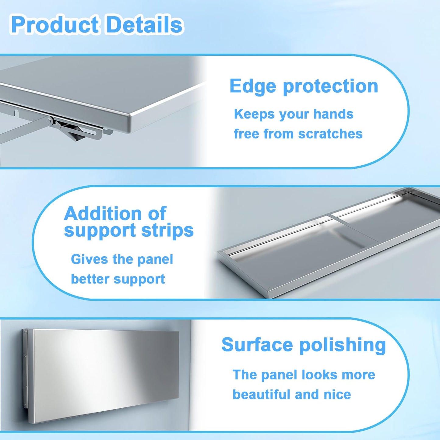 timiland Folding Concession Shelf 39x12 Inch, Stainless Steel Drop Down Serving Shelf, Wall Mounted Folding Shelf for Food Truck Window & Concession Stand(Drill Installation Required)