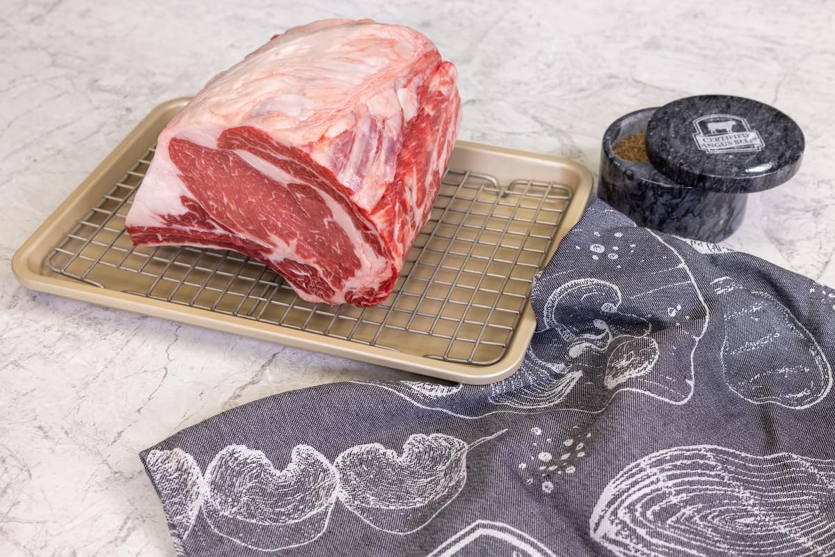 Certified Angus Beef Roasting Pan with Wire Rack – Heavy-Duty Non-Stick Perfect for Reverse Searing