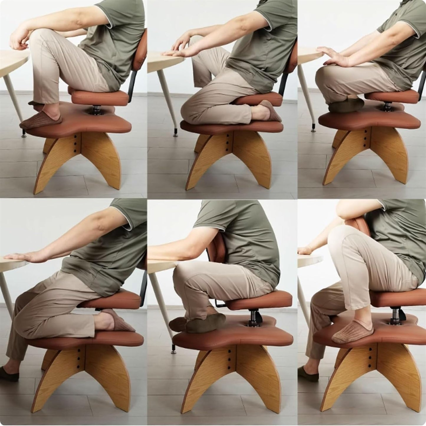 Meditation Chair,Cross Legged Chair, Knee Support Chair to Relieve Back Pain & Improve Posture/Ergonomic Meditation Chair for Computer Workers Yoga Lovers Meditation Fanatics(Brown)
