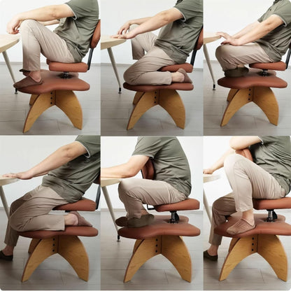 Meditation Chair,Cross Legged Chair, Knee Support Chair to Relieve Back Pain & Improve Posture/Ergonomic Meditation Chair for Computer Workers Yoga Lovers Meditation Fanatics(Brown)