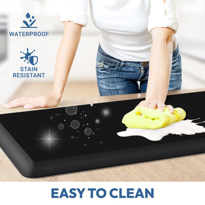 4/5 Inch Thick Kitchen Mat - Cushioned Anti Fatigue Mats for Kitchen Floor - Easy to Clean, Water Resistant, Non-Slip Kitchen Rug for Sink, Office, Kitchen (17''x24'' Black)