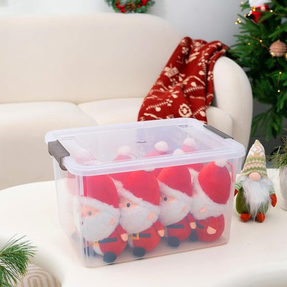 Citylife 32 QT Plastic Storage Bins - Stackable Latching Containers for Organizing Garage, Closet & Kitchen | 4-Pack