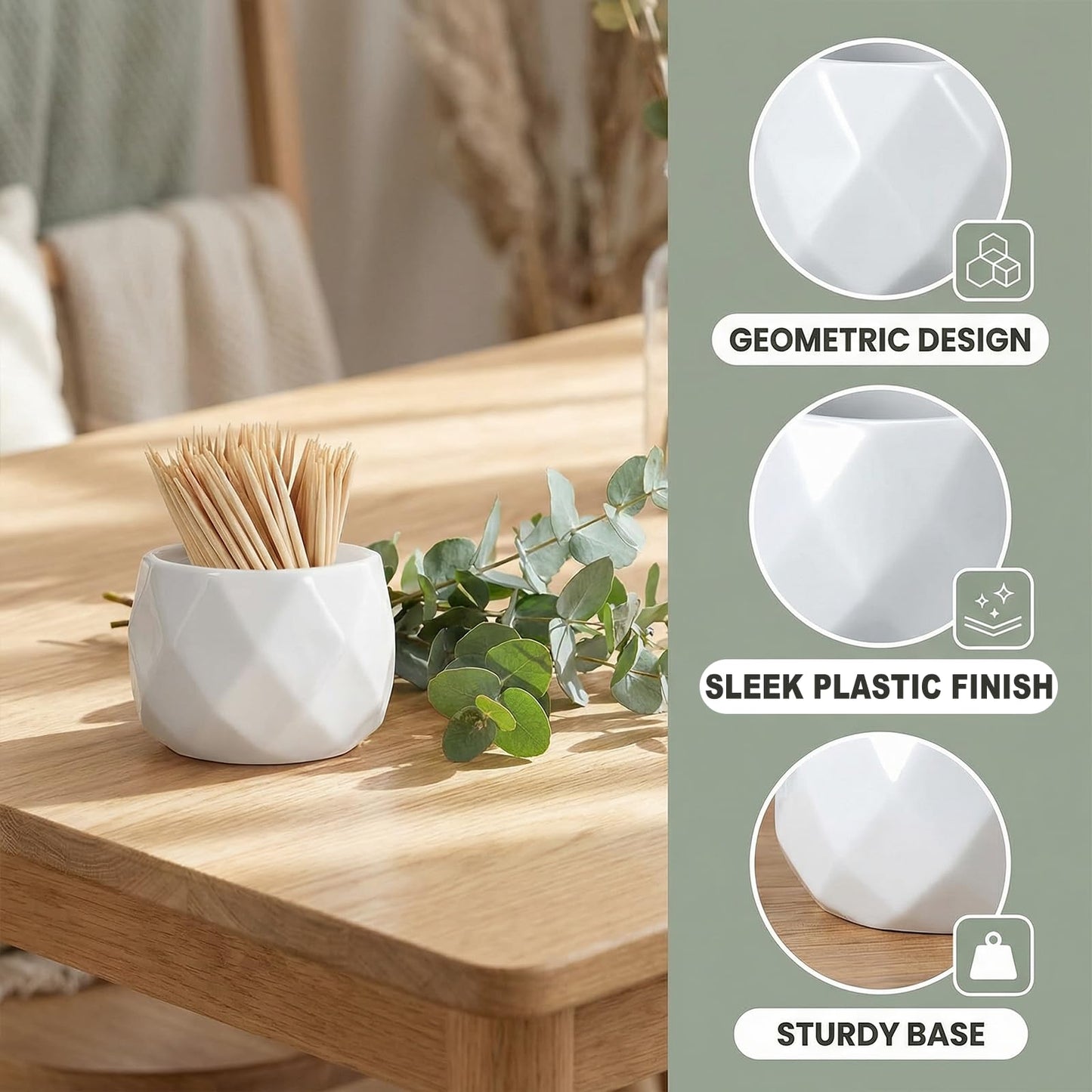 NIIIYTYB Cocktail Pick Holder Decorative Toothpick Dish and Holder Crystal Jug Toothpicks Container Cute Tooth Holder for Parties Weddings Get Togethers and Home Decor Elegant Toothpick Organizer