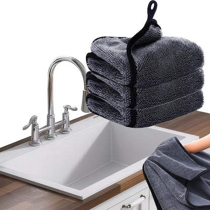 Ecopandy Shiny Cleaning Wipes, 3Pack Shiny Cloths Drying Towels,Shower Doors Drying Towels,16 * 16" Streak Free Glass Window Car Mirror Super Absorben Microfiber Cleaning Cloths (3pcs Grey 16 * 16″)