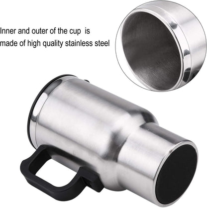 Gorgeri 12V Car Kettle, 450ml Electric In-Car Stainless Steel Heating Cup for Coffee Tea