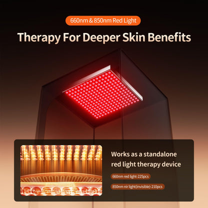 Infrared Sauna Box, Portable Steam Infrared Sauna with Red Light Therapy for Body, Sauna Tent with 660nm & 850nm Infrared Red Light Therapy Lamp, 3L/1200W Steamer, 9 Levels Heat, Timer, Folding Chair